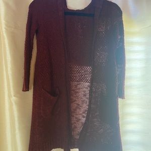 Dillards Garnet/Burgandy Cardigan